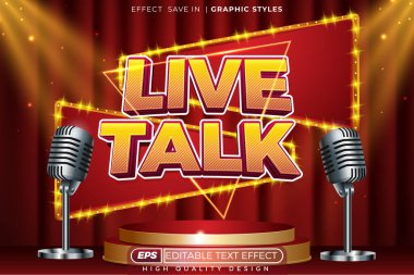 Podcast poster tasarımı için 3d metin efekti canlı konuşması