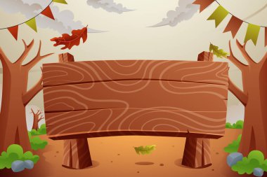 Kopya alanı olan hasat posteri tasarımı için sonbahar sezonu arkaplanı