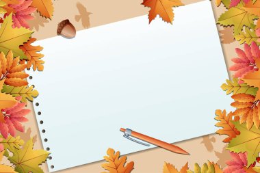 Notunuz için kopyalama alanı düzenine sahip sonbahar yatay arkaplanı