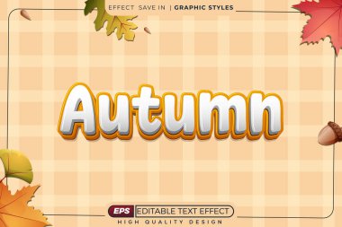 Mevsimsel poster tasarımı için düzenlenebilir 3d vektör metin efekti