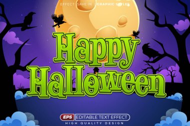 Düzenlenebilir 3d vektör metin efekti mevsimsel poster tasarımı için mutlu Cadılar Bayramı