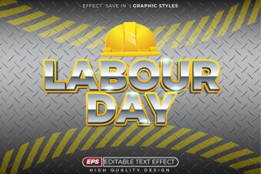 Poster tasarımı için düzenlenebilir 3D endüstriyel metin efekti çalışma günü