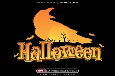 Mevsimsel poster tasarımı için düzenlenebilir 3d vektör metin efekti