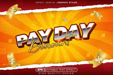 Poster tanıtımı için düzenlenebilir 3d metin efekti ödeme günü indirimi