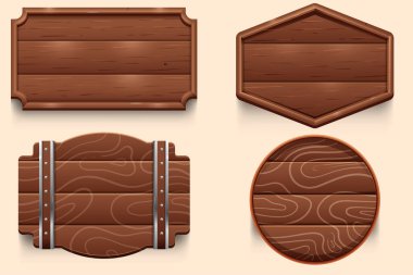 Batı tasarımı için vektör ögesi tahta tabela ayarla