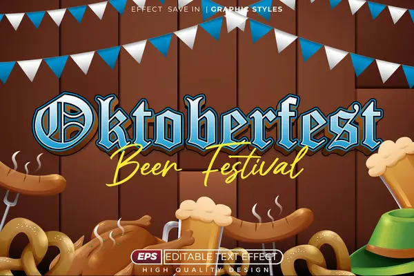 Oktoberfest 3d Poster tasarımı için düzenlenebilir metin efekti