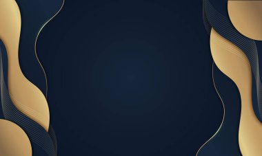 Abstract blue luxury wave background. Modern background design. golden color. Fluid shapes composition. Fit for presentation design. website, basis for banners, wallpapers, brochure, posters