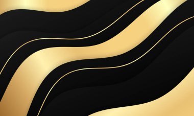 Abstract black luxury wave background. Modern background design. golden color. Fluid shapes composition. Fit for presentation design. website, basis for banners, wallpapers, brochure, posters