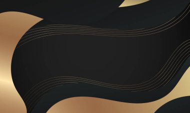 Abstract black luxury wave background. Modern background design. golden color. Fluid shapes composition. Fit for presentation design. website, basis for banners, wallpapers, brochure, posters