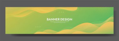Abstract Green Fluid Banner Template. Modern background design. gradient color. Dynamic Waves. Liquid shapes composition. Fit for banners