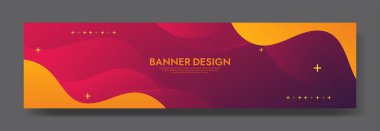 Abstract Red Fluid Banner Template. Modern background design. gradient color. Dynamic Waves. Liquid shapes composition. Fit for banners