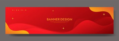 Abstract Red Fluid Banner Template. Modern background design. gradient color. Dynamic Waves. Liquid shapes composition. Fit for banners