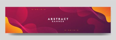 Abstract Red Fluid Banner Template. Modern background design. gradient color. Dynamic Waves. Liquid shapes composition. Fit for banners