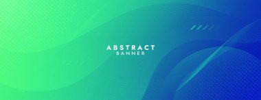 Abstract Green Fluid Banner Template. Modern background design. gradient color. Dynamic Waves. Liquid shapes composition. Fit for banners