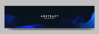 Abstract Dark Blue Fluid Banner Template. Modern background design. gradient color. Dynamic Waves. Liquid shapes composition. Fit for banners