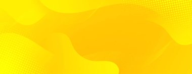 Abstract Yellow Fluid Banner Template. Modern background design. gradient color. Dynamic Waves. Liquid shapes composition. Fit for banners