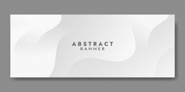 Abstract White Fluid Banner Template. Modern background design. gradient color. Dynamic Waves. Liquid shapes composition. Fit for banners