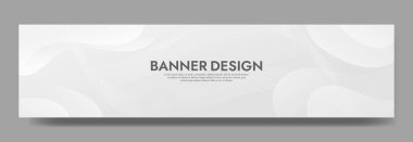 Abstract White Fluid Banner Template. Modern background design. gradient color. Dynamic Waves. Liquid shapes composition. Fit for banners