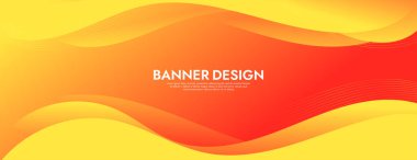 Abstract Orange Fluid Banner Template. Modern background design. gradient color. Dynamic Waves. Liquid shapes composition. Fit for banners