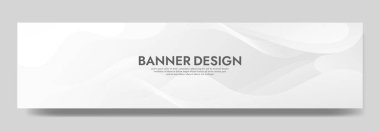 Abstract White Fluid Banner Template. Modern background design. gradient color. Dynamic Waves. Liquid shapes composition. Fit for banners