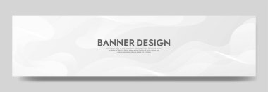 Abstract White Fluid Banner Template. Modern background design. gradient color. Dynamic Waves. Liquid shapes composition. Fit for banners
