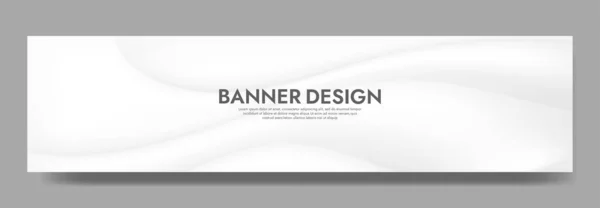 Modelo Banner Líquido Branco Abstrato Design Fundo Moderno Cor Gradiente — Vetor de Stock