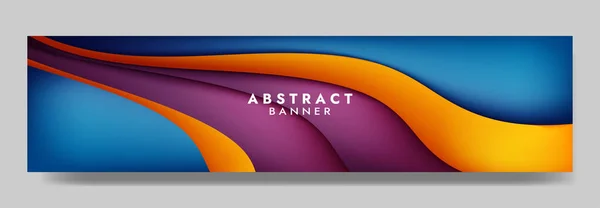 Abstrato Borrão Colorido Laranja Violeta Liquid Banner Template Design Fundo — Vetor de Stock