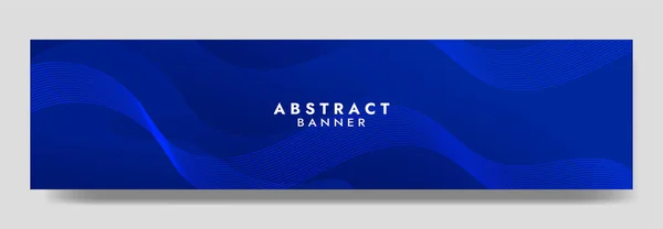 Modelo Banner Líquido Azul Abstrato Design Fundo Moderno Cor Gradiente — Vetor de Stock