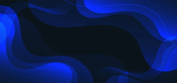 Abstrakter Farbverlauf Dunkelblauer Flüssigkeitshintergrund Modernes Hintergrunddesign Dynamische Wellen Fließende Formen — Stockvektor