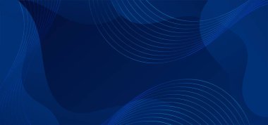 Abstract Gradient Dark Blue liquid background. Modern background design. Dynamic Waves. Fluid shapes composition. Fit for website, banners, brochure, posters