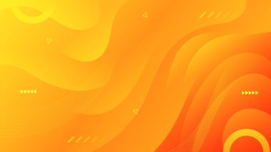 Soyut Gradyan Sarı Turuncu sıvı arka plan. Modern arka plan tasarımı. Dinamik Dalgalar. Akışkan şekiller bileşimi. Web sitesi için uygun, afişler, broşürler, posterler
