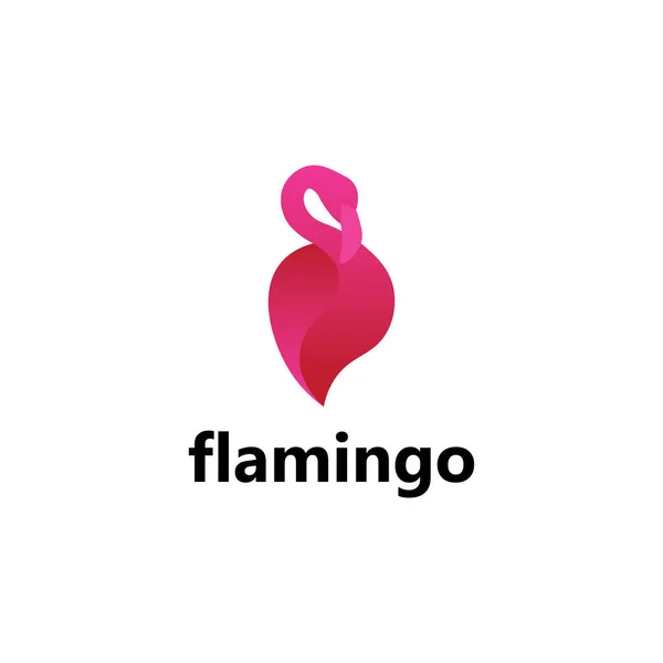 Flamingo kuş logosu dizaynı pembe renkte.