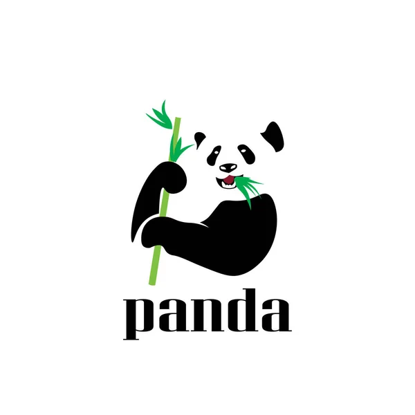 Panda Logo Design Negative Space — Stock Vector