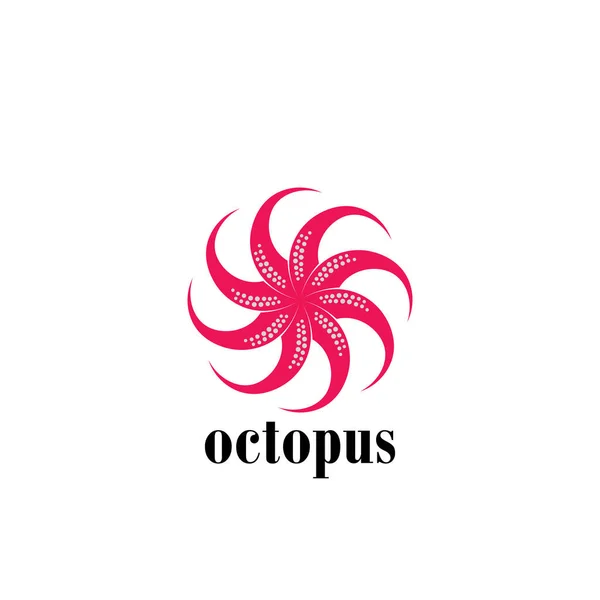 ahtapot logosu dizaynı pembe renkte