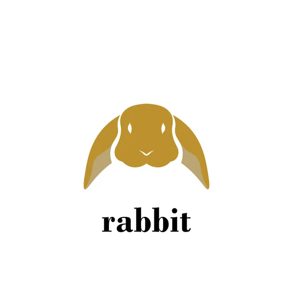 Rabbit Logo Design Brown Color — Stock Vector
