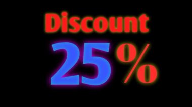 İndirim yazılı neon metin görüntüsü, yanıp sönen metin