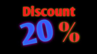 İndirim yazılı neon metin görüntüsü, yanıp sönen metin