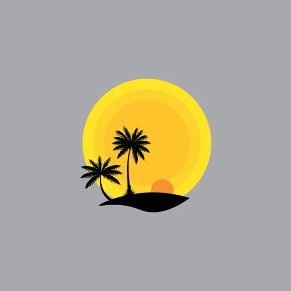 Beach Ilustrace Minimalistickým Designem — Stockový vektor