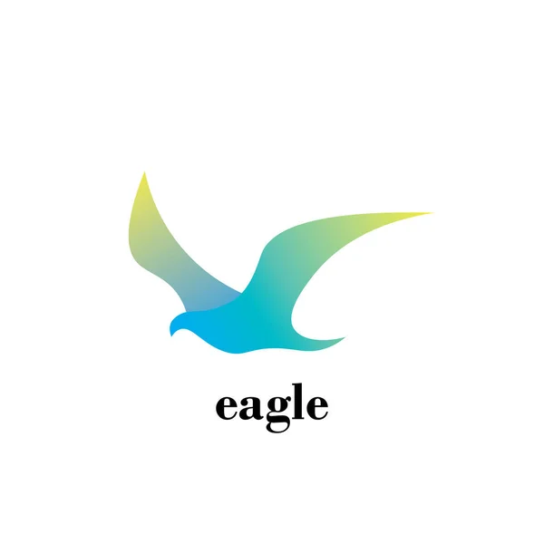 Logo Aigle Avec Dégradé Couleur Bleue Design Minimaliste — Image vectorielle