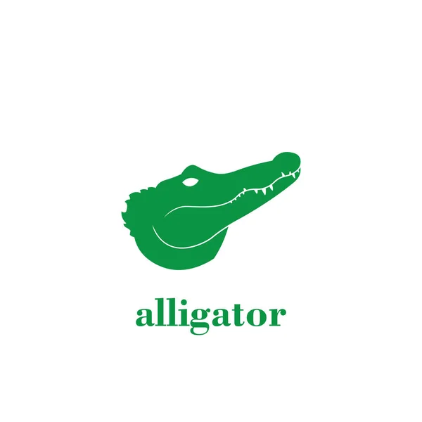 Alligator Logo Design Green Color — Stock Vector