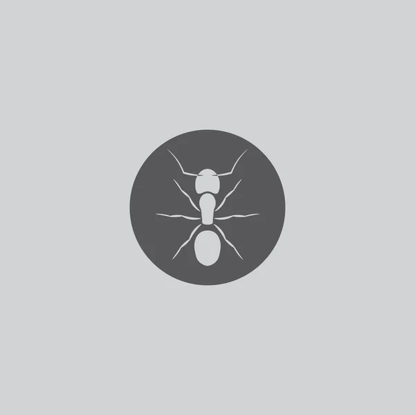 Ant Logo Cirkelvorm Negatieve Ruimte — Stockvector