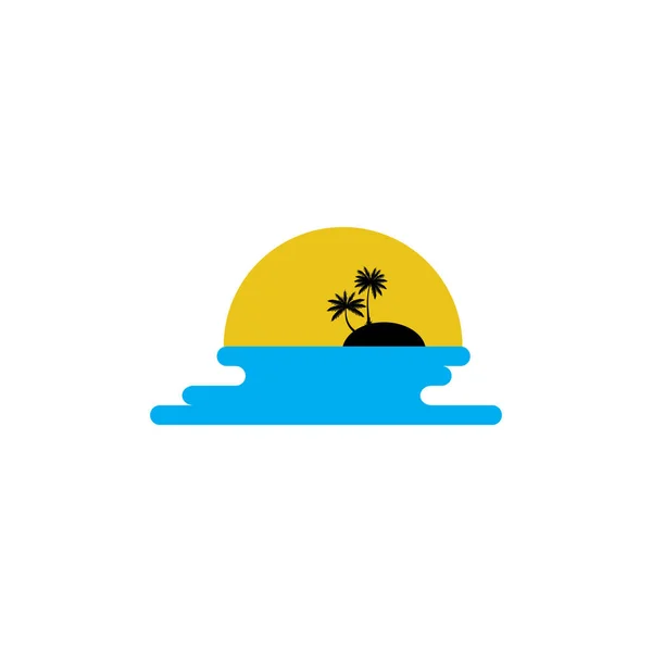 Вектор Летняя Икона Значок Пляжа — стоковый вектор