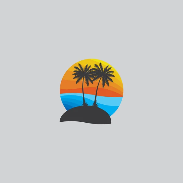 Beach Logo Template Vector Icon Illustration Design — Stock Vector