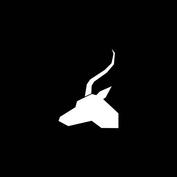 Veado Design Logotipo Cor Branca — Vetor de Stock