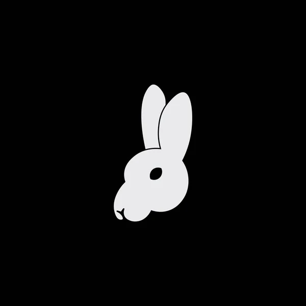 白のウサギのロゴデザイン — ストックベクタ