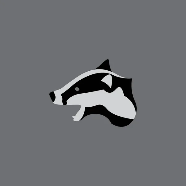 黒と白の色を持つバッジャーロゴ — ストックベクタ