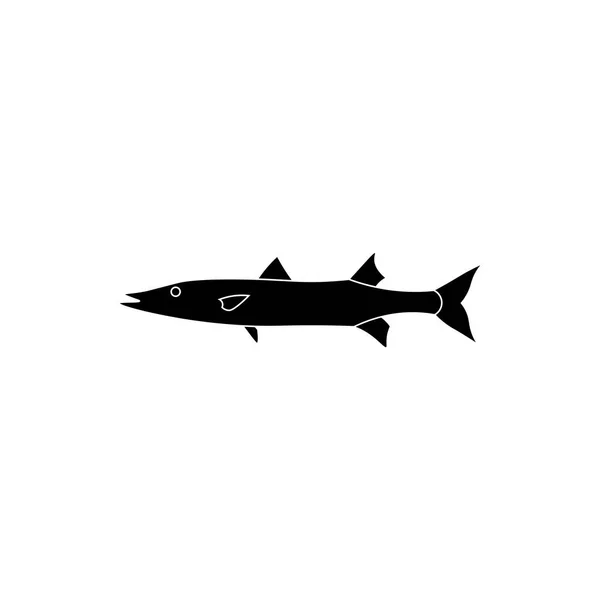 Vektorillustration Ikon För Fisk Isolerad Vit Bakgrund — Stock vektor