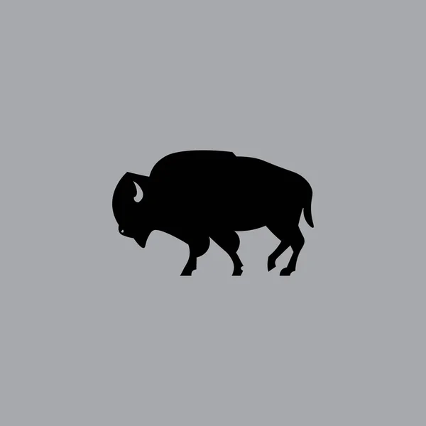 Black Buffalo Logo Design — Stock Vector