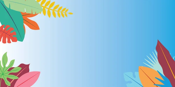 Тропических Листьев Фона Тропическое Летнее Знамя Векторный Дизайн — стоковый вектор