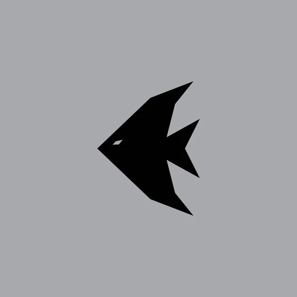 Logo Poisson Couleur Noire — Image vectorielle